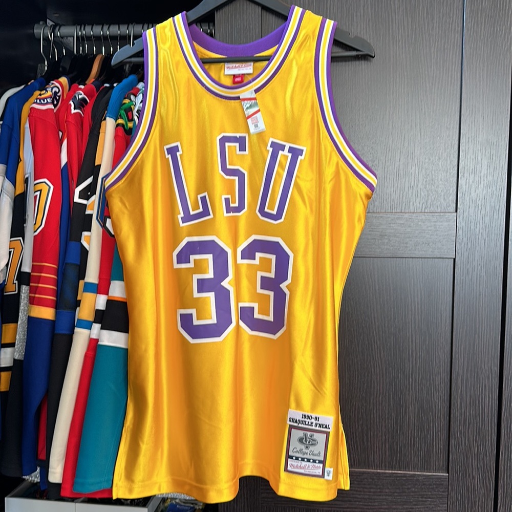 Shaquille O'Neal LSU Tigers Mitchell & Ness 1990-91 Authentic NCAA Jersey Gold